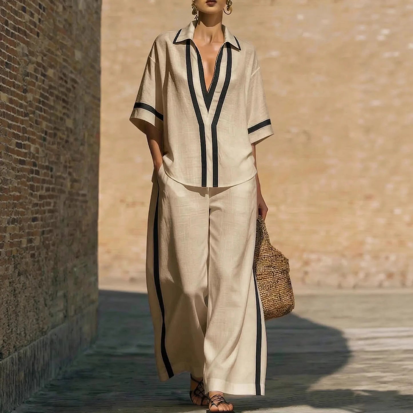 Women's Summer Loose Wide-Leg Casual Suit