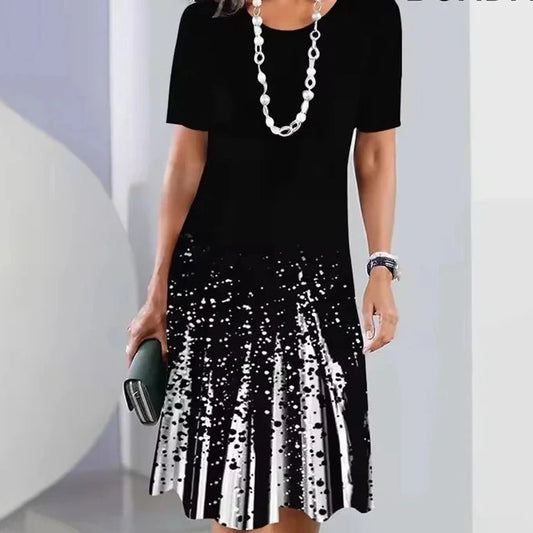 Vintage Gradient A-Line Summer Women's Dress