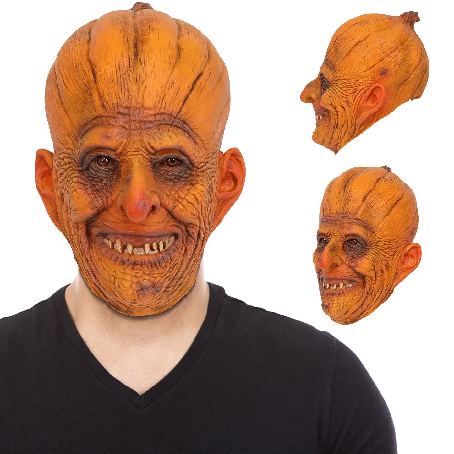 Bellanica - Halloween Pumpkin Head Latex Mask