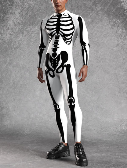 Bellanica - Men’s Skeleton Steampunk Halloween Bodysuit