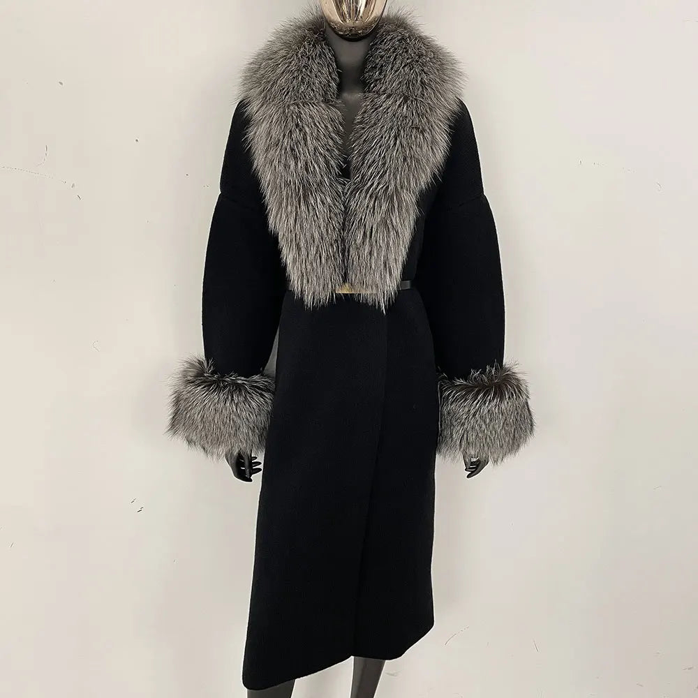 Bellanica - Real Fox Fur Jacket Long Knitwea