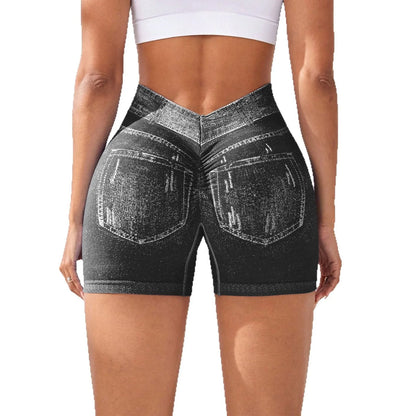 Bellanica - Sexy Seamless Denim Yoga Shorts