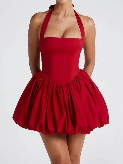 Bellanica - Backless Halter High-Waist Party Dress