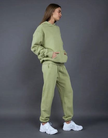 Bellanica - Fleece-Lined Thick Hooded Sweatshirt Set