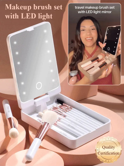 Bellanica - Lighted Makeup Mirror Brush Organizer