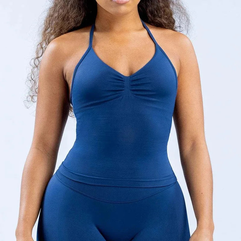 Bellanica - Strappy Open-Back Sports Bra Tank