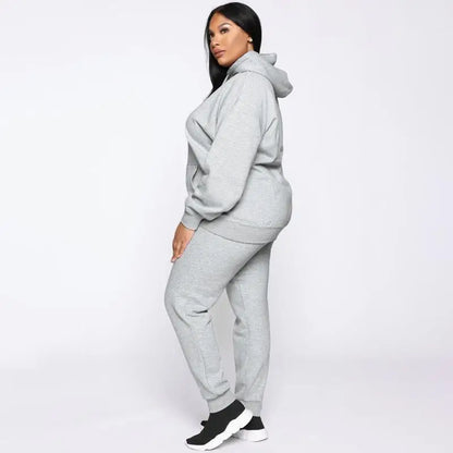 Bellanica - Loose Plus-Size Hooded Sweater Suit