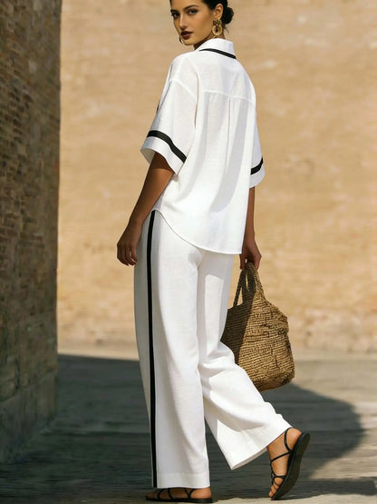 Women's summer loose wide-leg casual suit