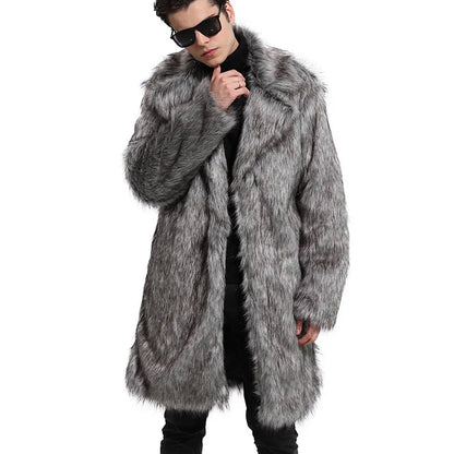 Bellanica - Men’s Long Faux-Fur Overcoat