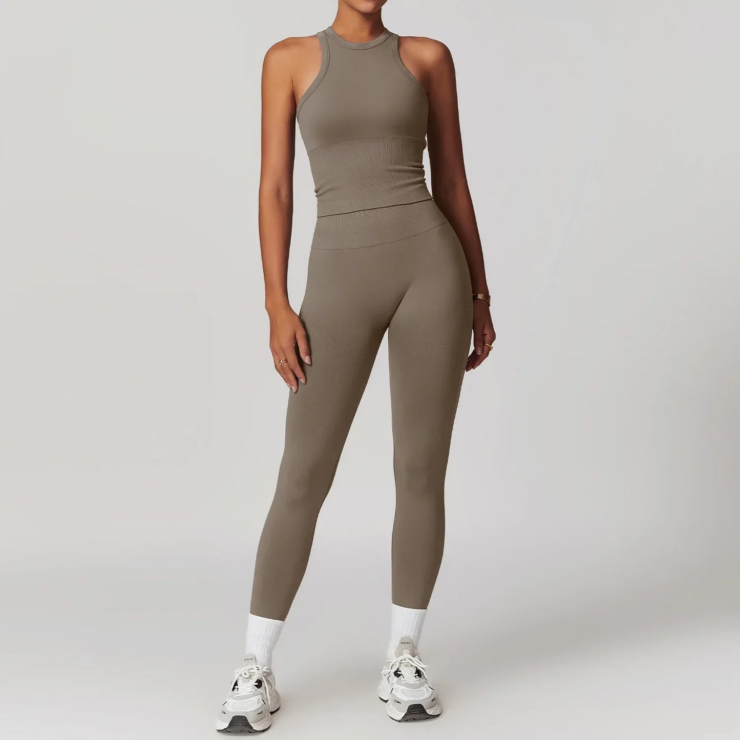 Bellanica - Seamless Ribbed 2-Piece Yoga Set