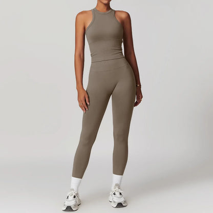 Bellanica - Seamless Ribbed 2-Piece Yoga Set