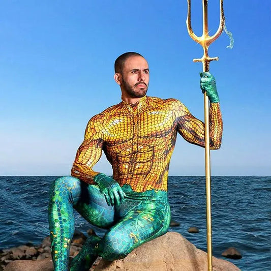 Bellanica - Halloween Aquaman Superhero Adult Costume