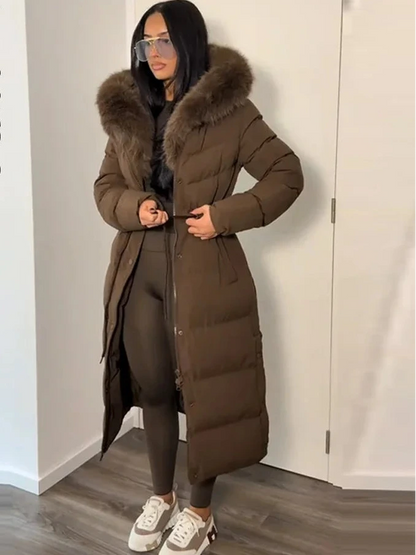 Bellanica - Women's warm belted hooded winter parka