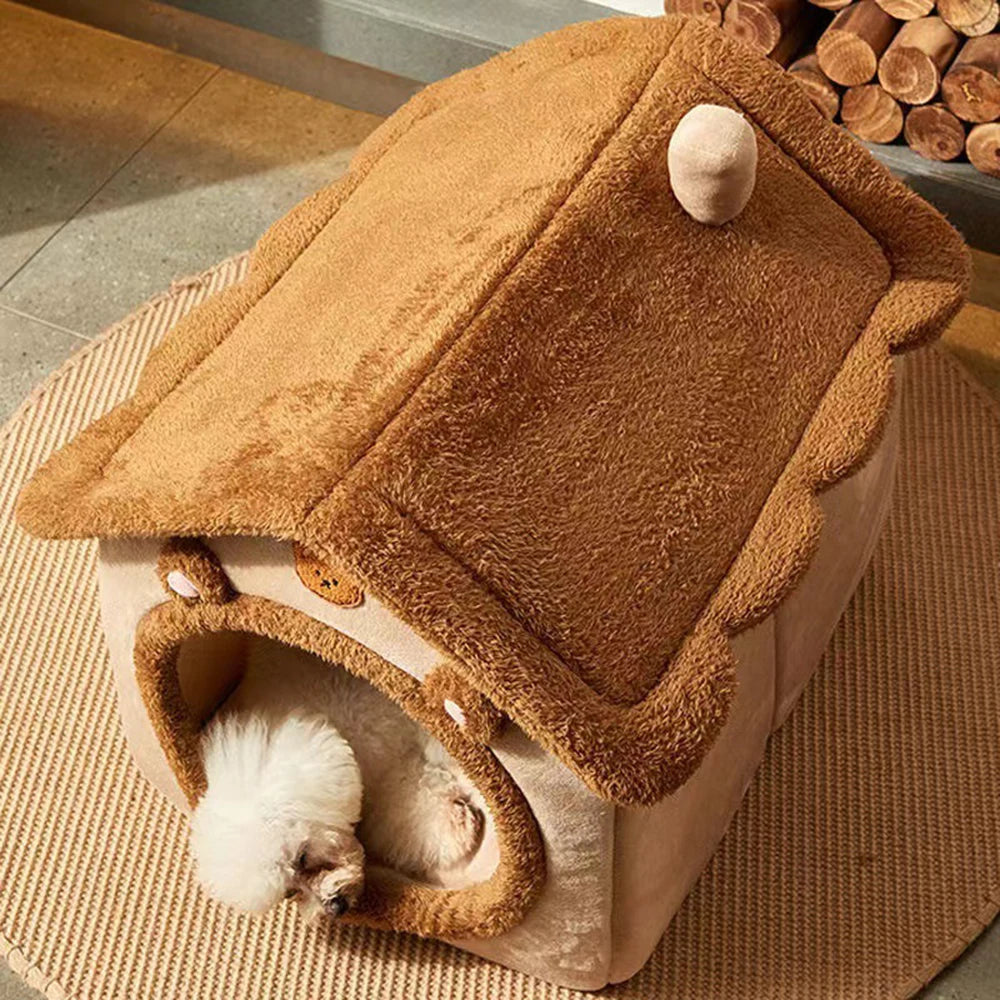 Bellanica - Four-Season Enclosed Pet Bed, Brown