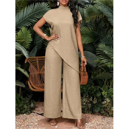 Women's Sleeveless Top and Wide-Leg Pants Set