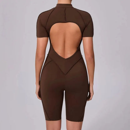 Bellanica - Seamless Zipper Yoga Gym Jumpsuit