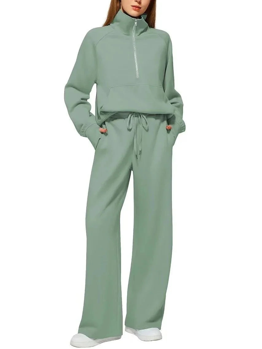 Bellanica - Women's 2-Piece Zipper Sweat Set