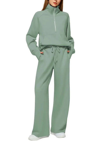 Bellanica - Women's 2-Piece Zipper Sweat Set