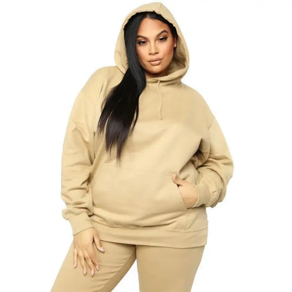 Bellanica - Loose Plus-Size Hooded Sweater Suit