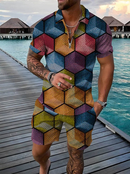 Bellanica - 3D Geometric Print Men's Set