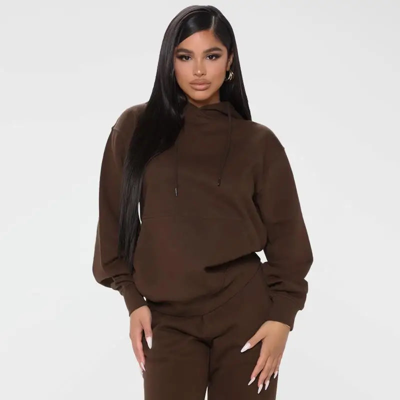 Bellanica - Loose Plus-Size Hooded Sweater Suit