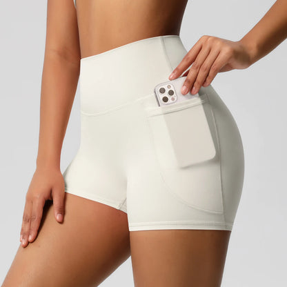 Bellanica - High-waist pocketed squat-proof shorts
