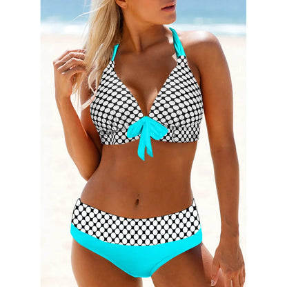 Bellanica - Rainbow Stripe High Waist Bikini Set