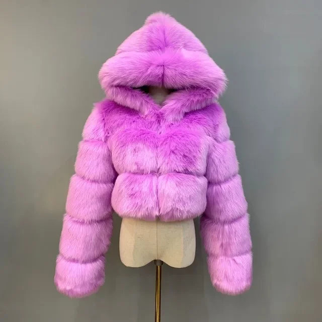 Bellenica - Pink Faux Fur Coat