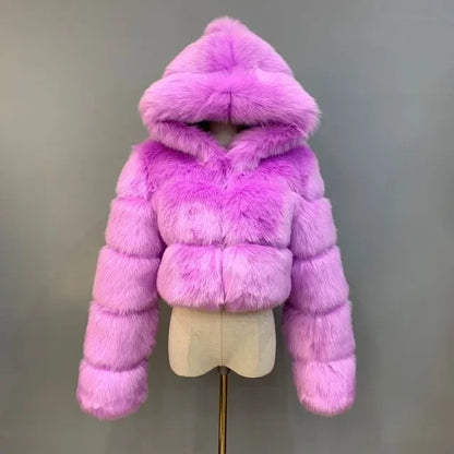 Bellenica - Pink Faux Fur Coat