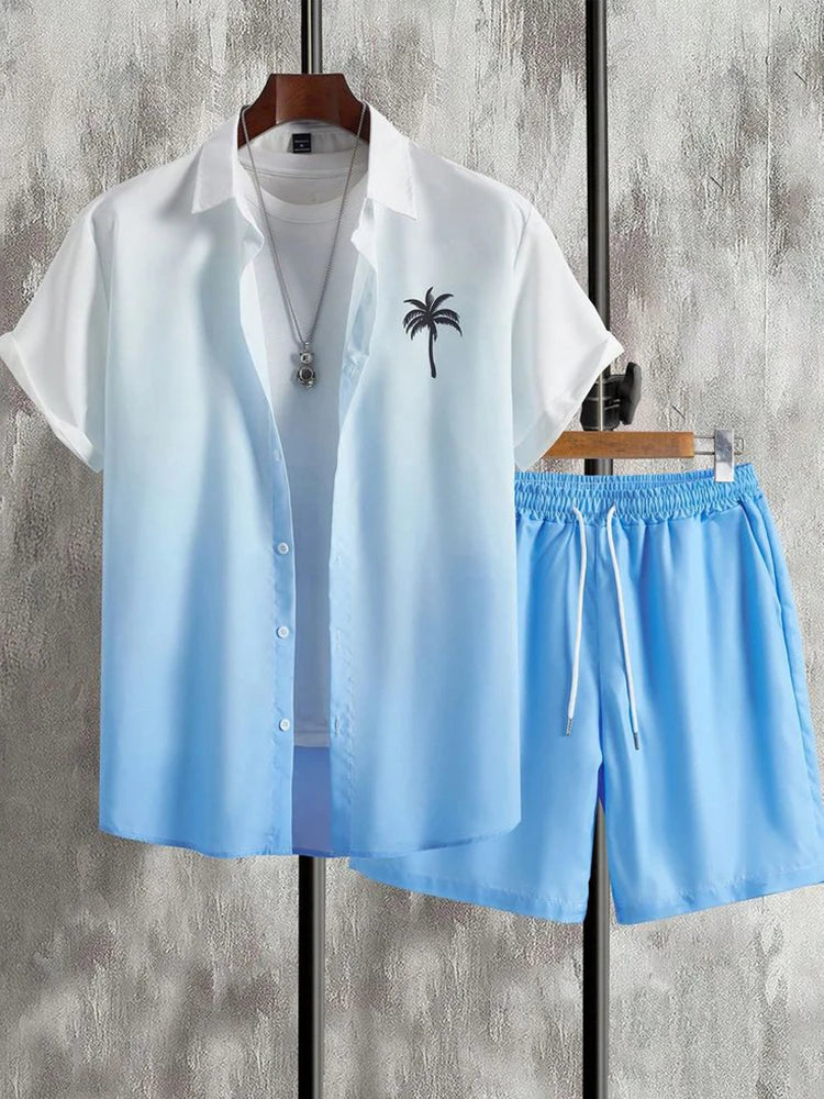 Bellanica - Coconut Tree Gradient Summer Outfit Set