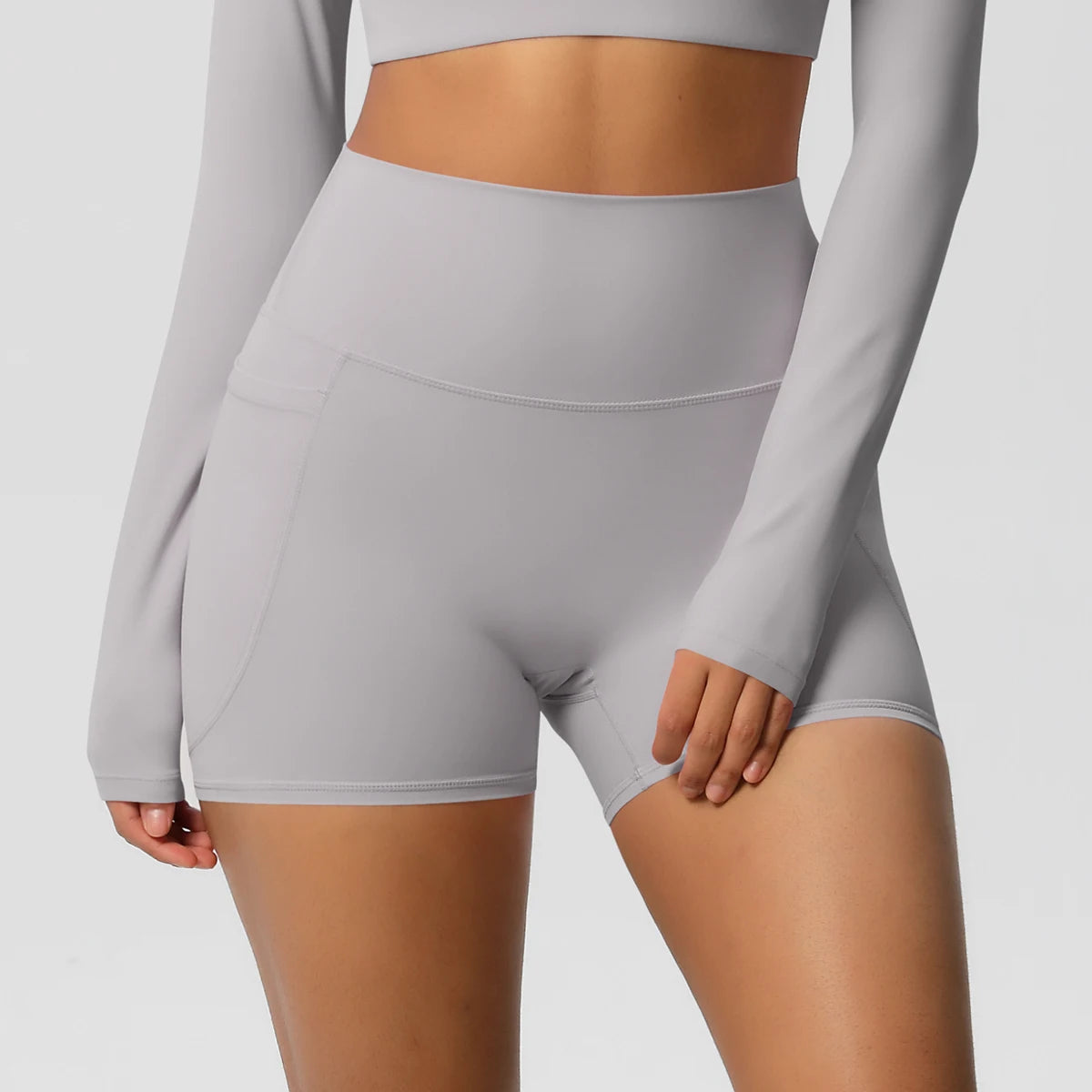 Bellanica - High-waist pocketed squat-proof shorts