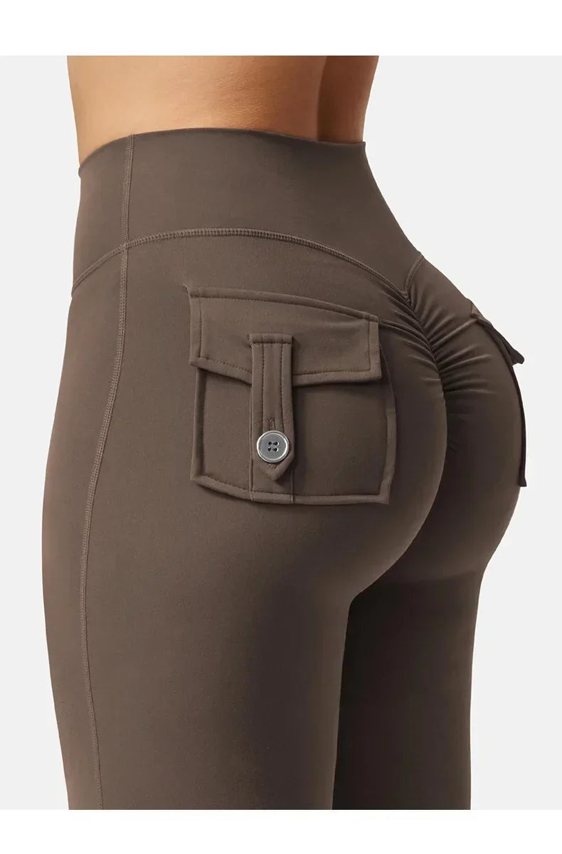 Bellanica - Women Wide-Leg Stretch Yoga Pants with Back Pockets