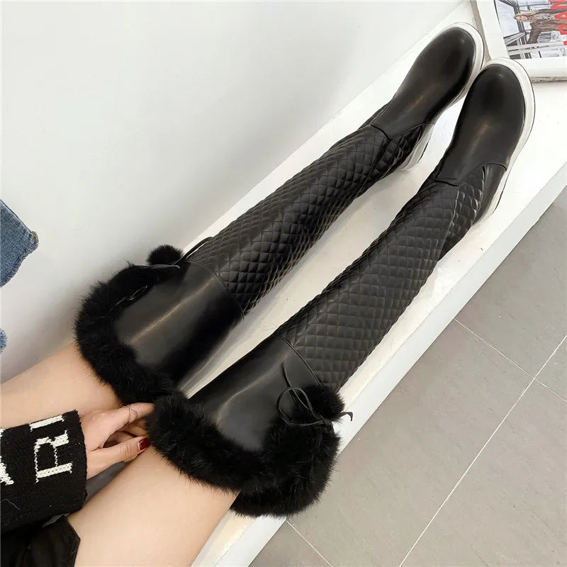 Bellanica - Women’s waterproof fur snow boots