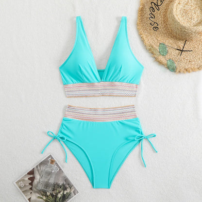 Bellanica - Drawstring High-Waist Bikini Set