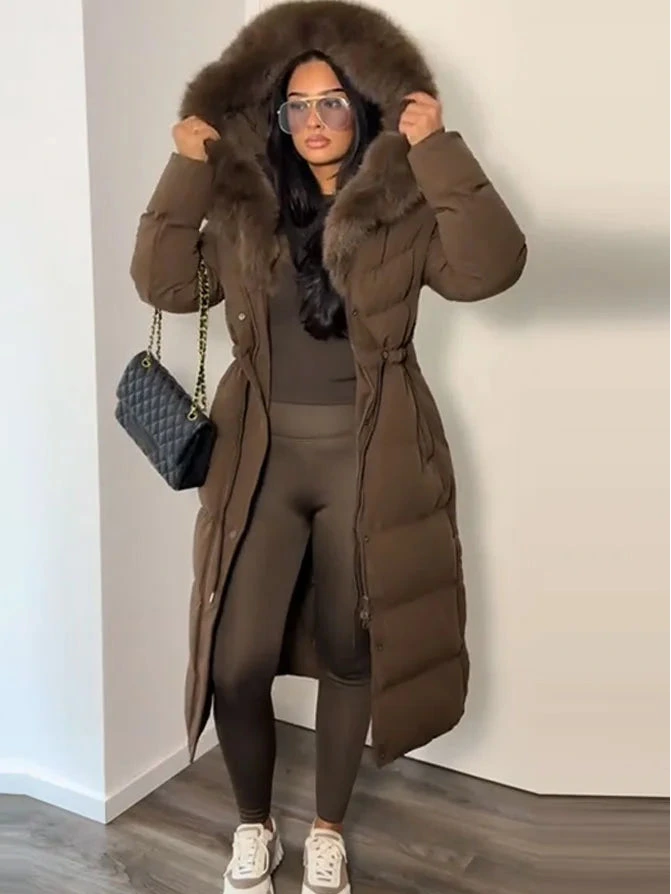 Bellanica - Women's warm belted hooded winter parka