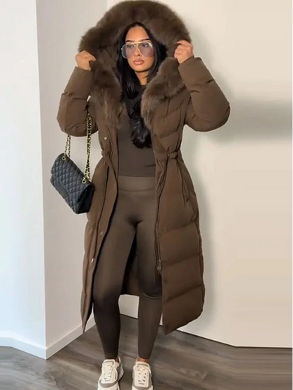 Bellanica - Women's warm belted hooded winter parka