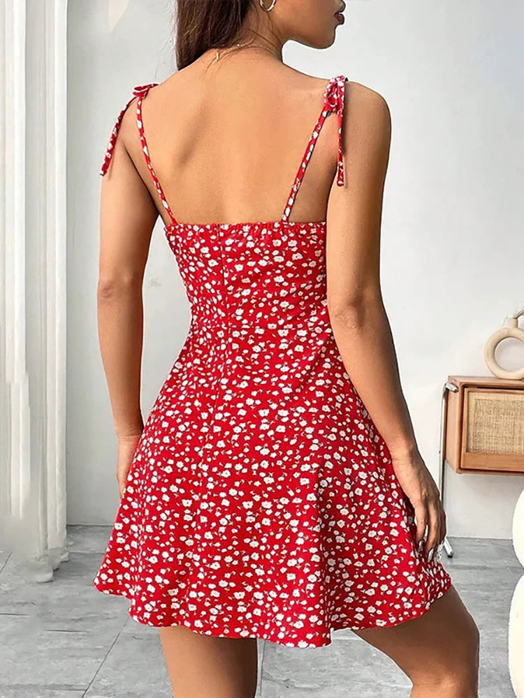 Bellanica - Floral Spaghetti Strap Summer Dress