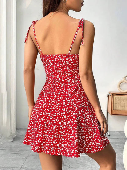 Bellanica - Floral Spaghetti Strap Summer Dress