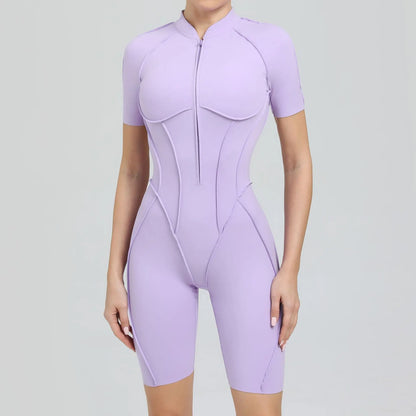 Bellanica - Seamless Zipper Yoga Gym Jumpsuit