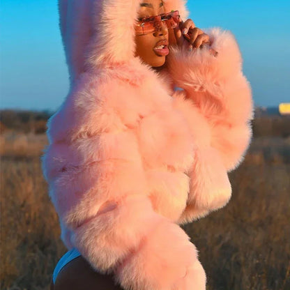 Bellenica - Pink Faux Fur Coat