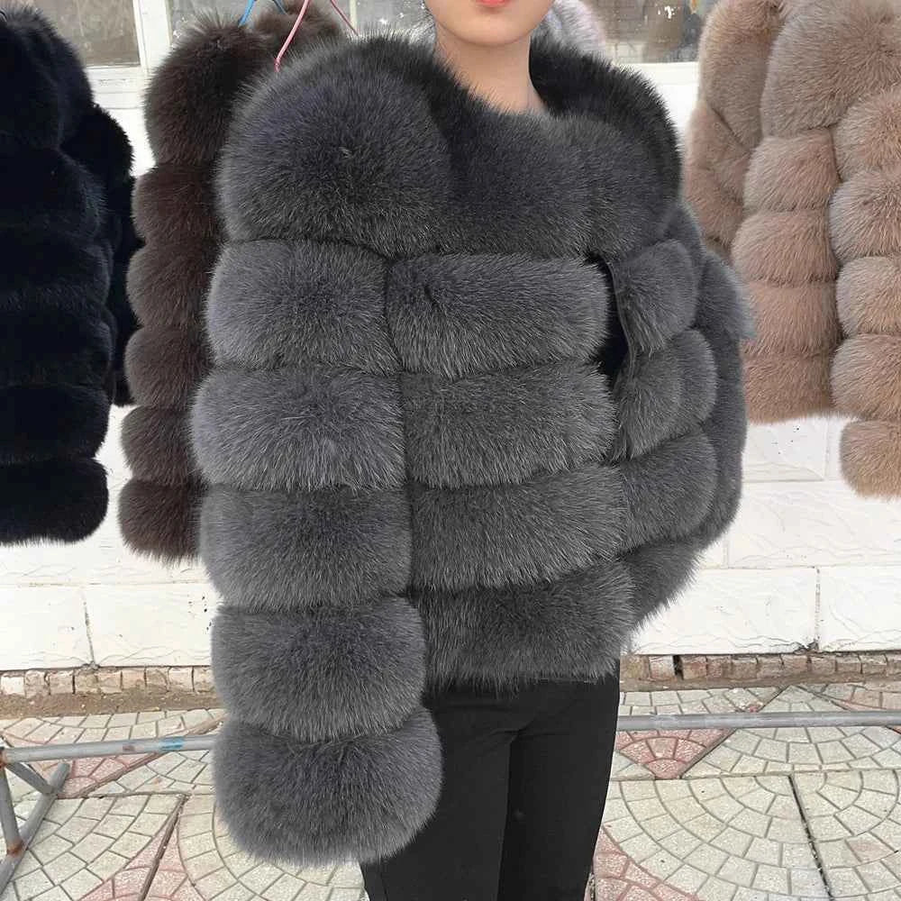 Faux Fox Fur Coat – White