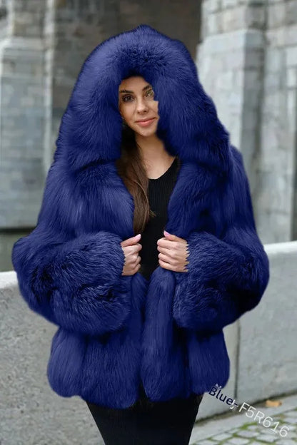 Bellanica - Warmth Fox Fur Coat Women's Large Size