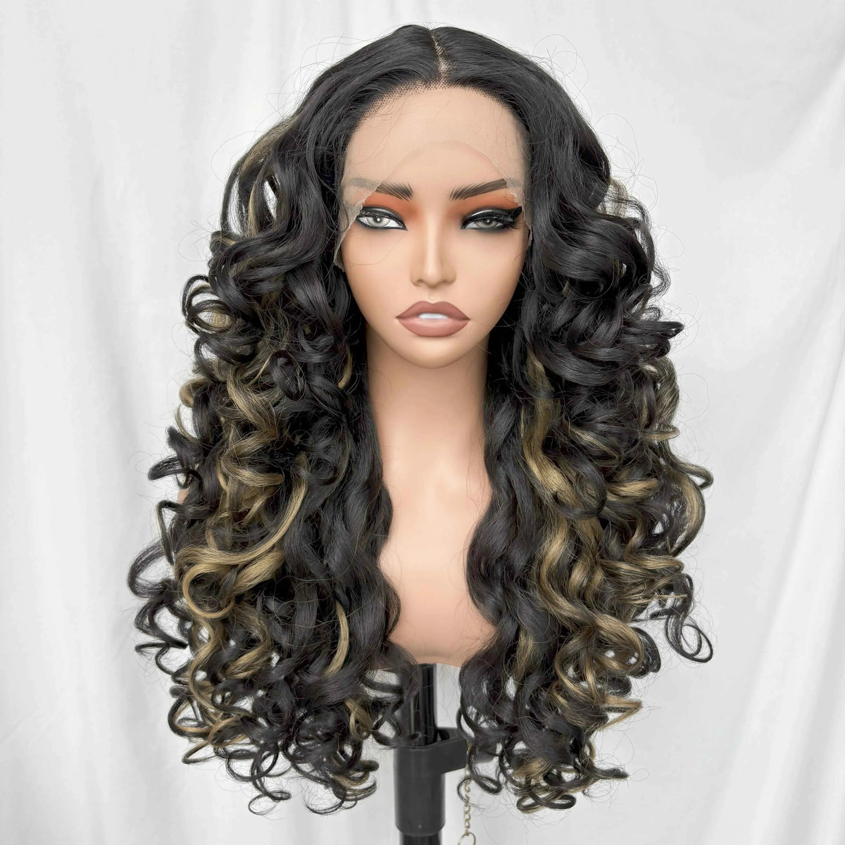 X-TRESS Long Curly Lace Front Wig