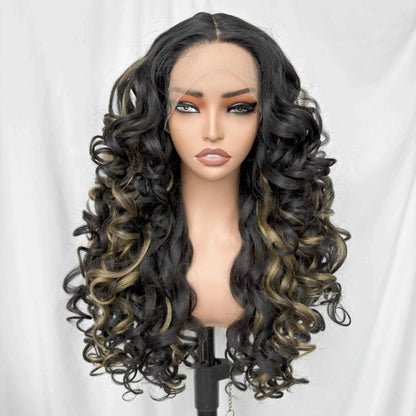 X-TRESS Long Curly Lace Front Wig