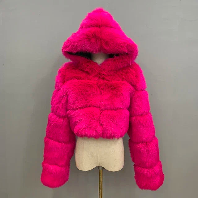 Bellenica - Pink Faux Fur Coat