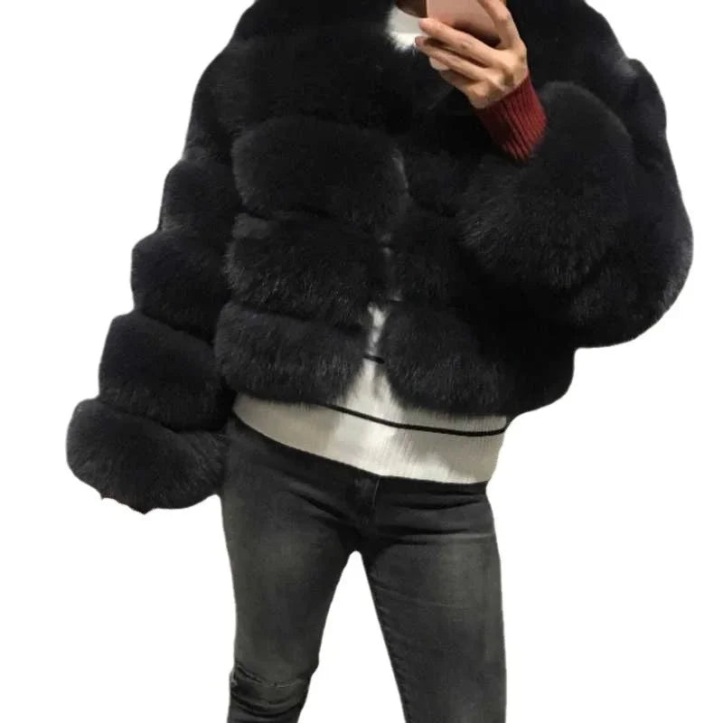 Bellanica - Faux Fur Women Coats Solid