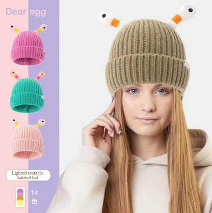 Bellanica – Niedliche, leuchtende, warme Strickmütze mit Ohren 