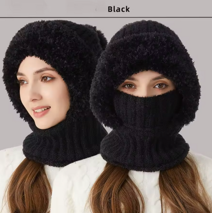 Bellanica - Knitted Hat Scarf Mask One-piece Hat Women's Winter