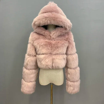 Bellenica - Pink Faux Fur Coat