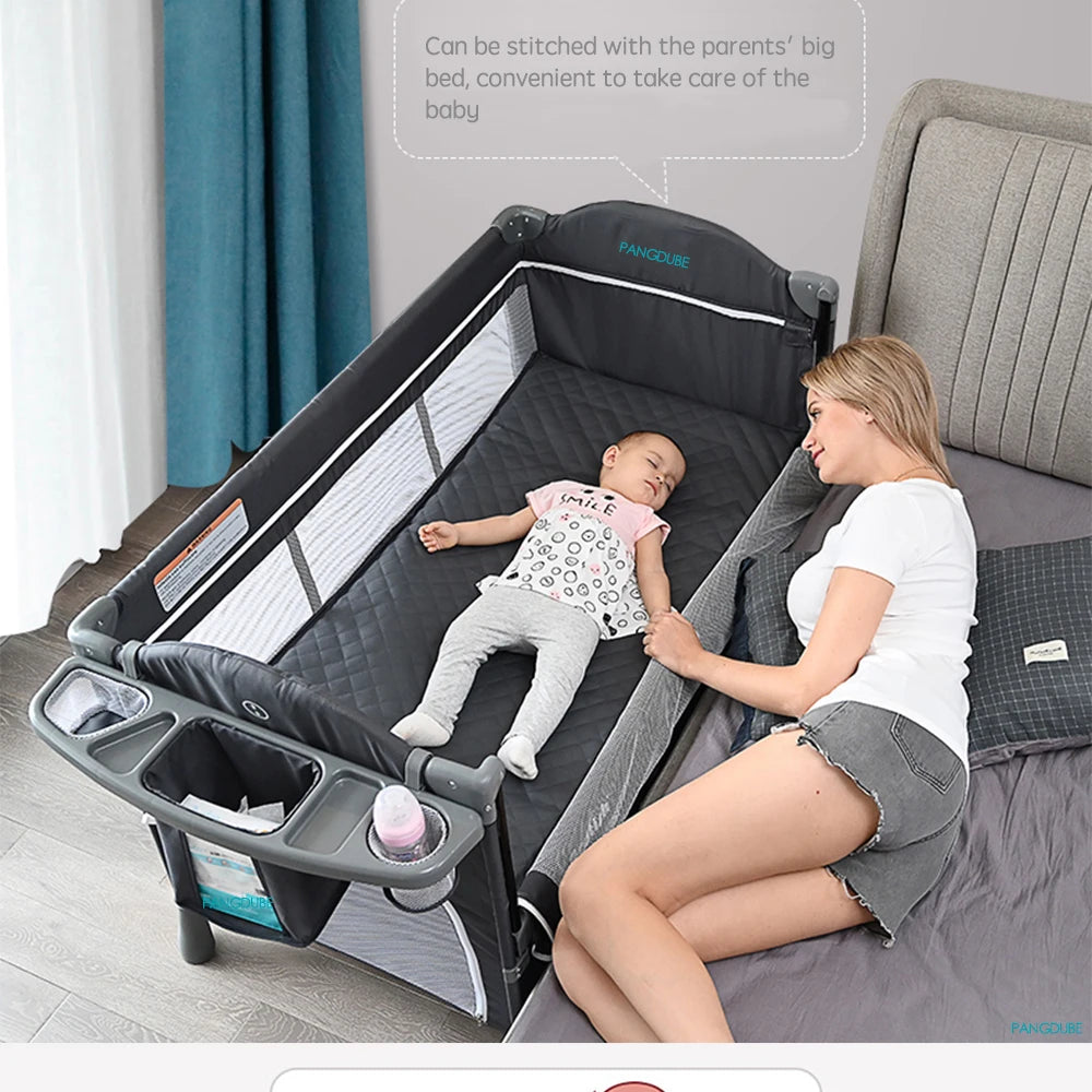 Bellanica - 4-in-1 Foldable Baby Crib Multifunctional Baby with Rocker